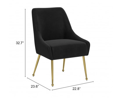 ZUO Maxine Dining Chair - Black/Gold