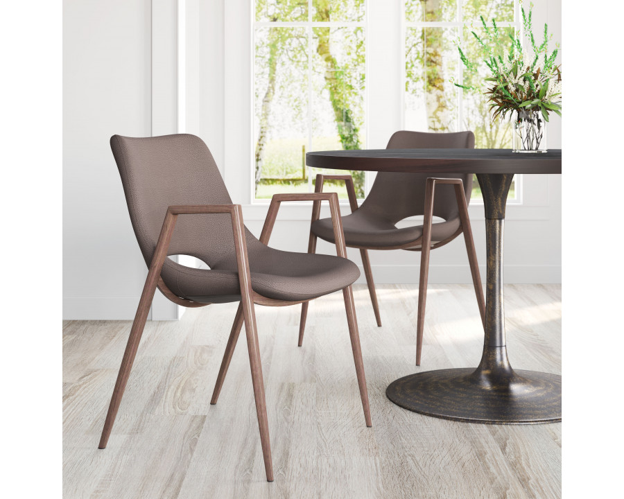 ZUO Desi Dining Chair (Set of 2) - Brown/Walnut