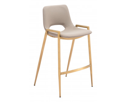 ZUO Desi Counter Stool (Set of 2) - Beige/Gold