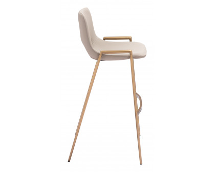 ZUO Desi Barstool (Set of 2) - Beige/Gold