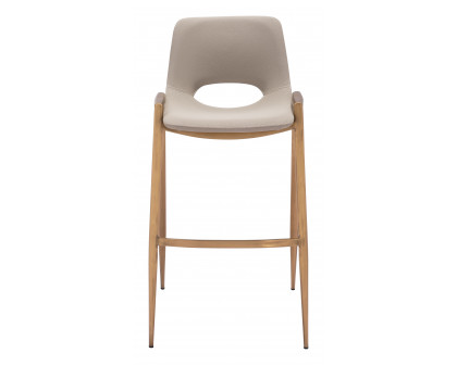 ZUO Desi Barstool (Set of 2) - Beige/Gold