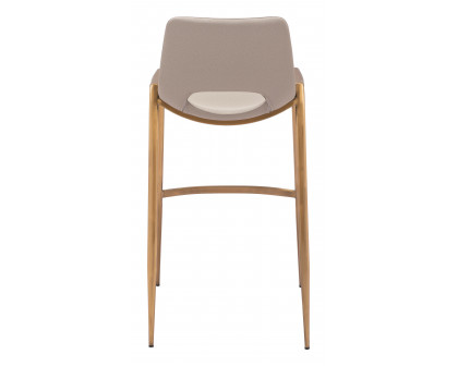 ZUO Desi Barstool (Set of 2) - Beige/Gold