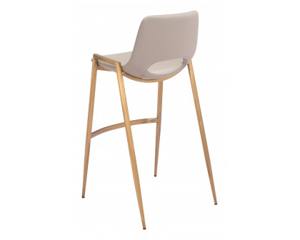 ZUO Desi Barstool (Set of 2) - Beige/Gold