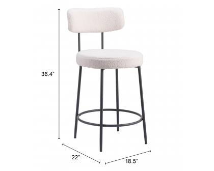 ZUO - Blanca Counter Stool (Set of 2) in Ivory