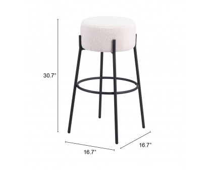 ZUO - Blanche Barstool (Set of 2) in Ivory