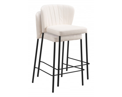 ZUO Linz Counter Stool (Set of 2) - Cream