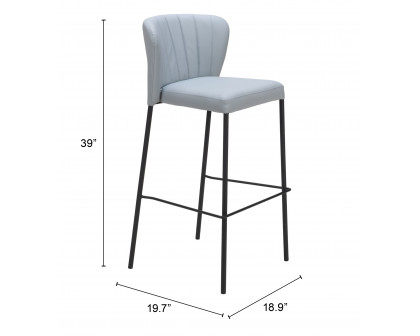 ZUO Linz Barstool (Set of 2) - Gray