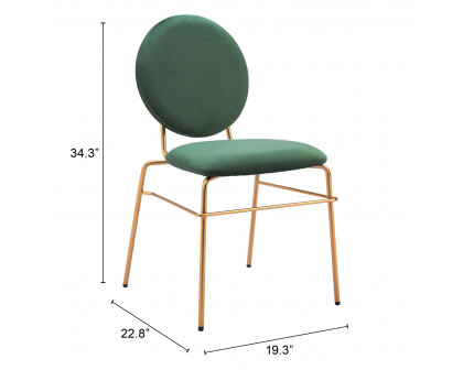 ZUO - Odessa Dining Chair (Set of 2) in Green/Gold