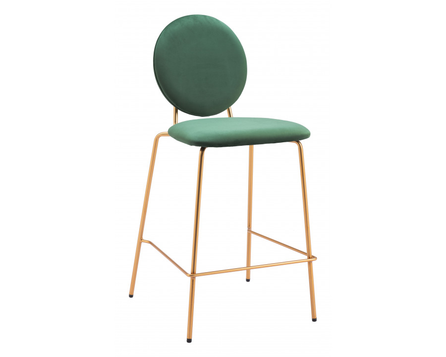 ZUO - Odessa Counter Stool (Set of 2) in Green/Gold