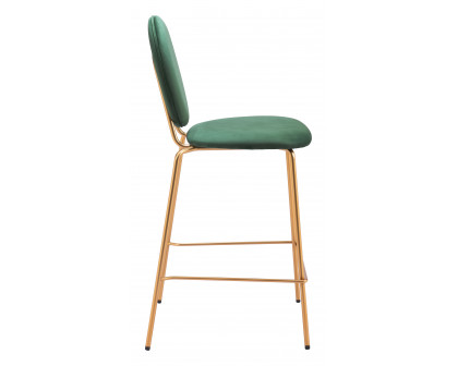 ZUO - Odessa Counter Stool (Set of 2) in Green/Gold