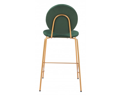 ZUO - Odessa Counter Stool (Set of 2) in Green/Gold