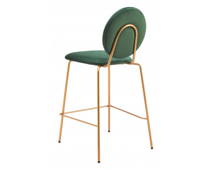 ZUO - Odessa Counter Stool (Set of 2) in Green/Gold