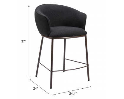 ZUO Essen Counter Stool - Black/Bronze