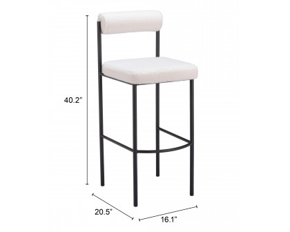 ZUO Livorno Barstool (Set of 2) - Ivory