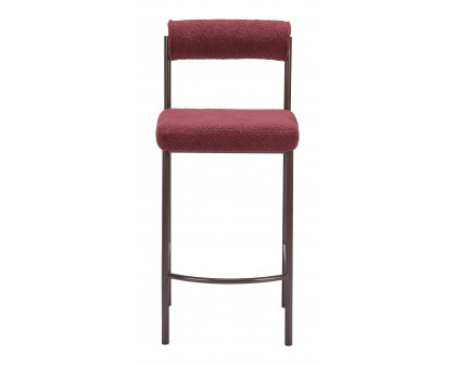 ZUO Livorno Counter Stool (Set of 2) - Red/Bronze