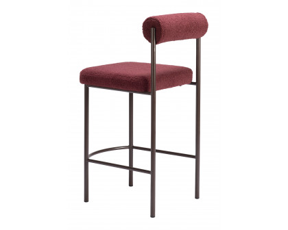 ZUO Livorno Counter Stool (Set of 2) - Red/Bronze