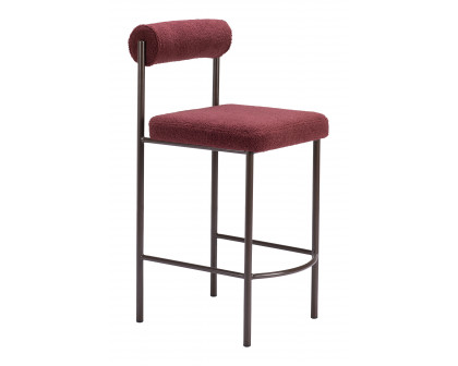 ZUO Livorno Counter Stool (Set of 2) - Red/Bronze