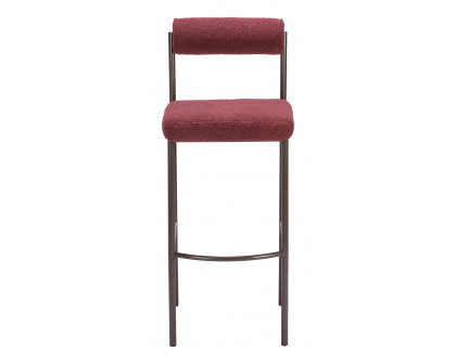 ZUO Livorno Barstool (Set of 2) - Red/Bronze