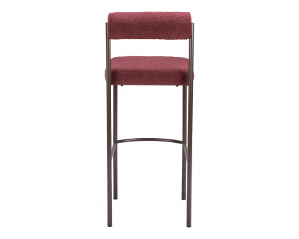 ZUO Livorno Barstool (Set of 2) - Red/Bronze