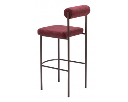 ZUO Livorno Barstool (Set of 2) - Red/Bronze