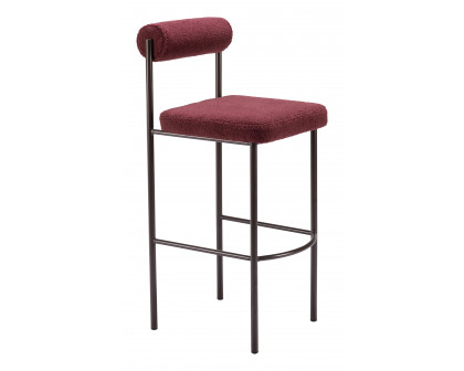 ZUO Livorno Barstool (Set of 2) - Red/Bronze