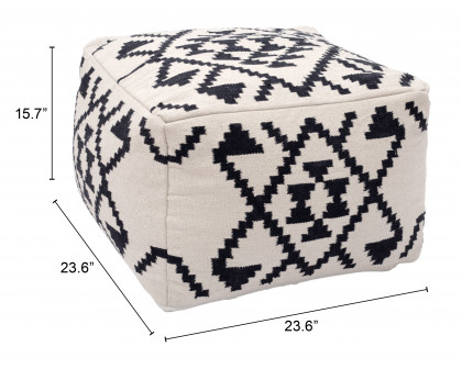 ZUO - Lizardo Ottoman in Beige/Black