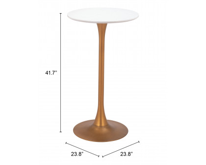 ZUO Auray Bar Table - White/Gold