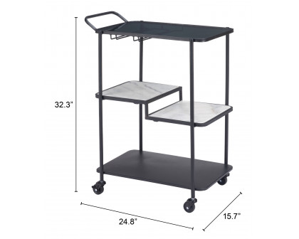 ZUO - Constanza Bar Cart in Black