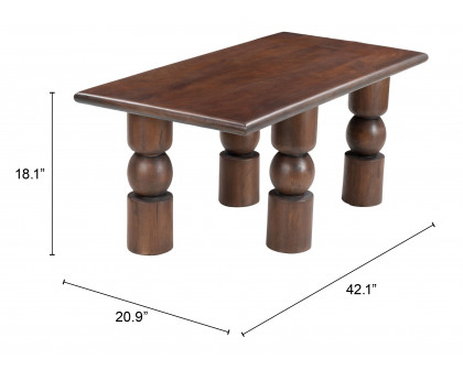 ZUO - Split Coffee Table in Brown