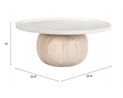 ZUO - Savona Coffee Table in White/Natural