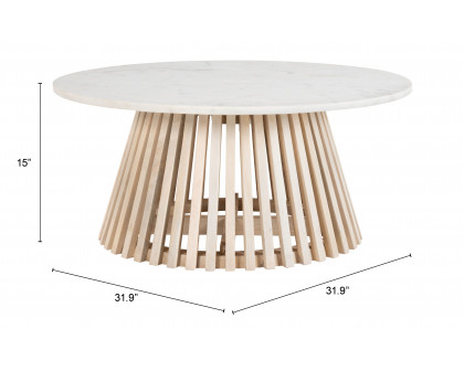 ZUO - Mazara Coffee Table in White/Natural