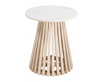 ZUO - Mazara Side Table in White/Natural