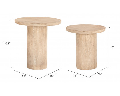 ZUO - Fenith Accent Table Set (2-Piece) in Natural