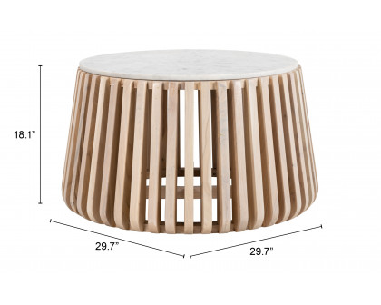 ZUO - Cyprus Coffee Table in White/Natural