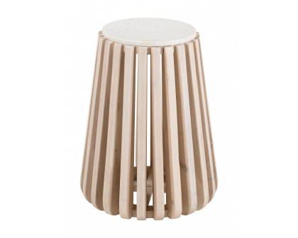 ZUO - Cyprus Side Table in White/Natural