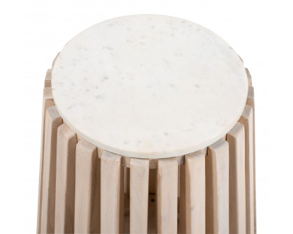 ZUO - Cyprus Side Table in White/Natural