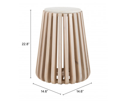 ZUO - Cyprus Side Table in White/Natural