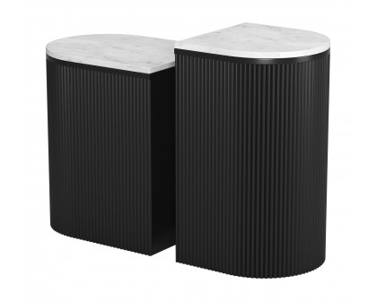 ZUO Ormara Side Table Set (2-Piece) - White/Black