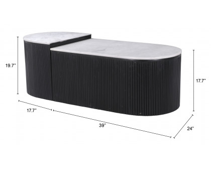 ZUO Ormara Coffee Table Set (2-Piece) - White/Black