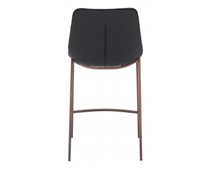 ZUO Magnus Counter Stool (Set of 2) - Black/Walnut