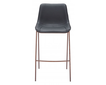 ZUO Magnus Barstool (Set of 2) - Black/Walnut