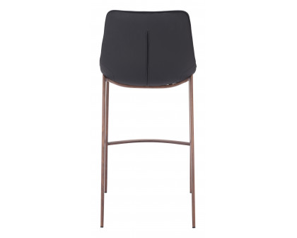 ZUO Magnus Barstool (Set of 2) - Black/Walnut