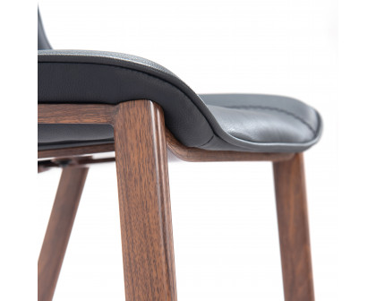 ZUO Magnus Barstool (Set of 2) - Black/Walnut