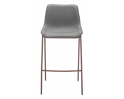 ZUO Magnus Barstool (Set of 2) - Slate Gray/Walnut