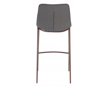 ZUO Magnus Barstool (Set of 2) - Slate Gray/Walnut