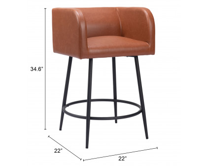 ZUO Horbat Counter Stool (Set of 2) - Brown