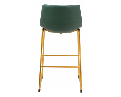 ZUO - Augusta Barstool (Set of 2) in Green/Gold