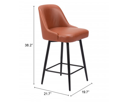 ZUO Keppel Swivel Counter Stool - Brown