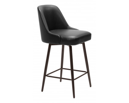 ZUO Keppel Swivel Counter Stool - Black/Bronze