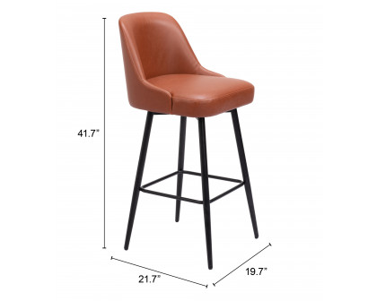 ZUO Keppel Swivel Barstool - Brown